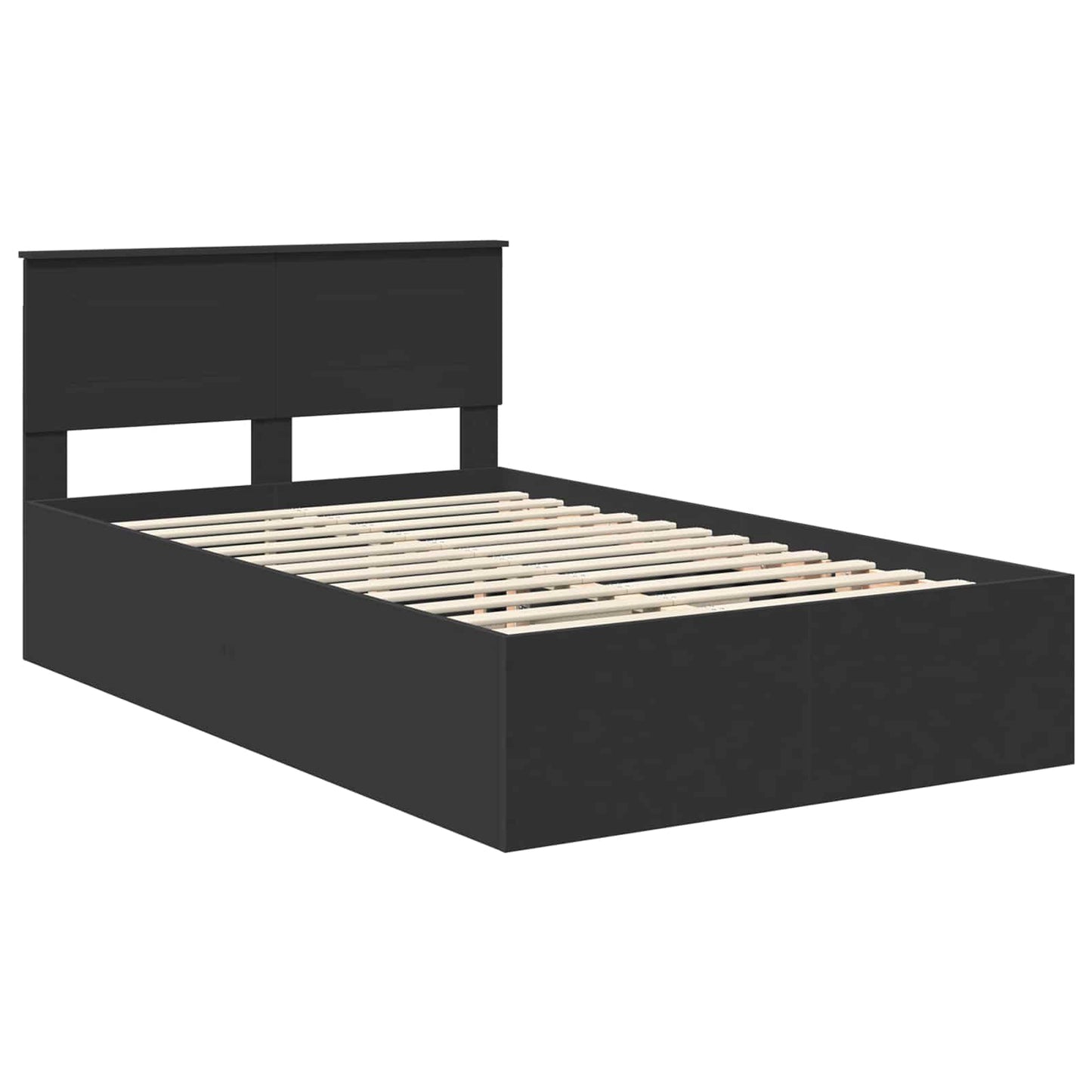 Bed Frame with Headboard Black 120 x 190 cm Engineered Wood