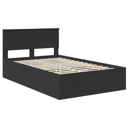 Bed Frame with Headboard Black 120 x 190 cm Engineered Wood