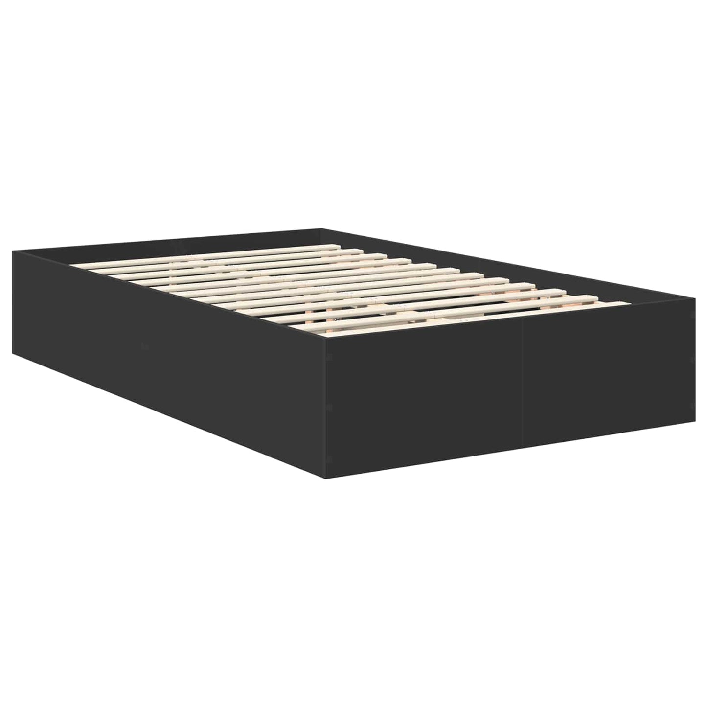 Bed Frame with Headboard Black 120 x 190 cm Engineered Wood