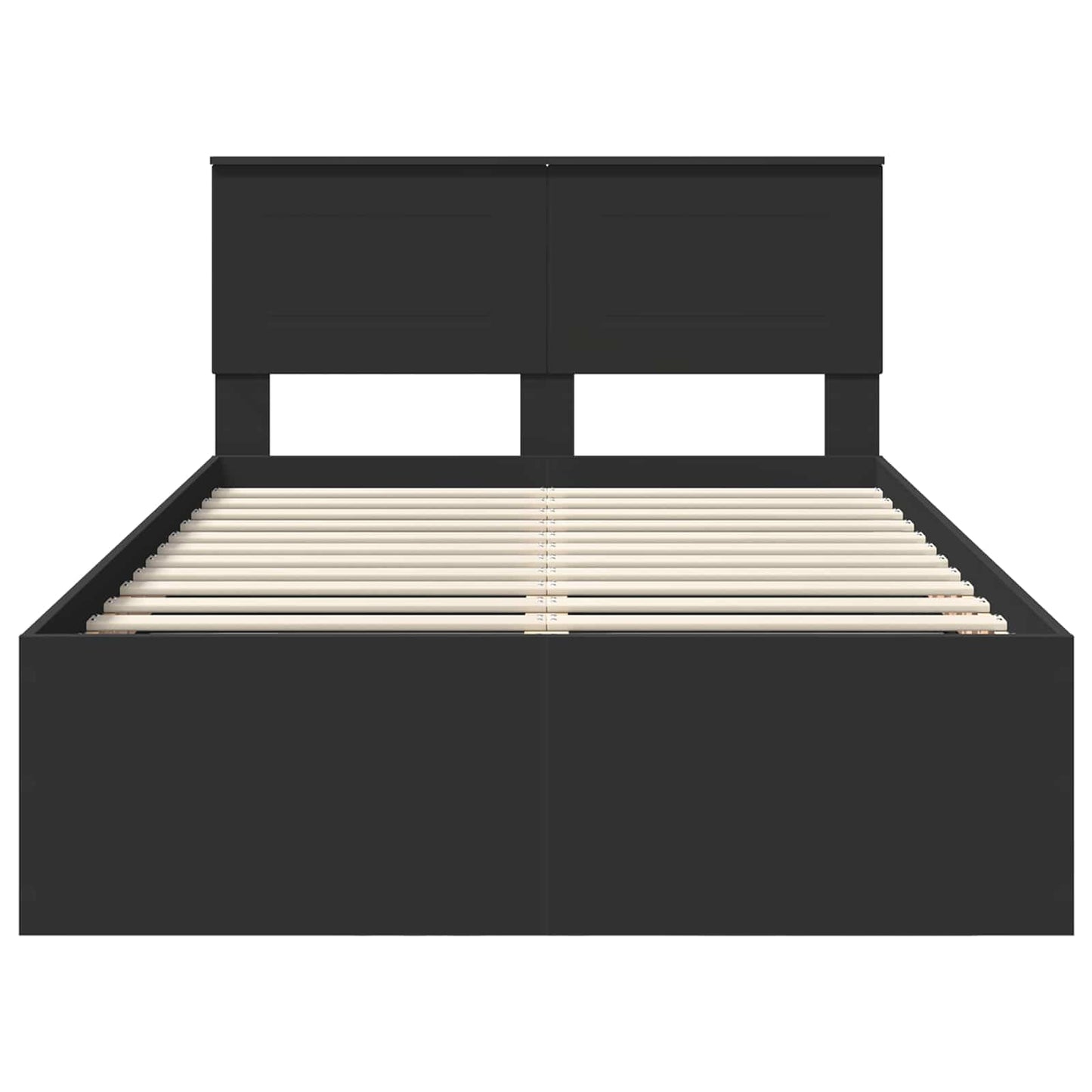 Bed Frame with Headboard Black 120 x 190 cm Engineered Wood
