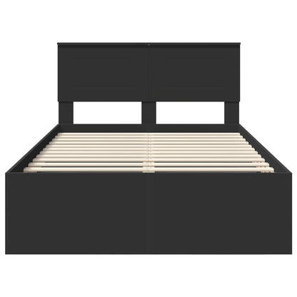 Bed Frame with Headboard Black 120 x 190 cm Engineered Wood