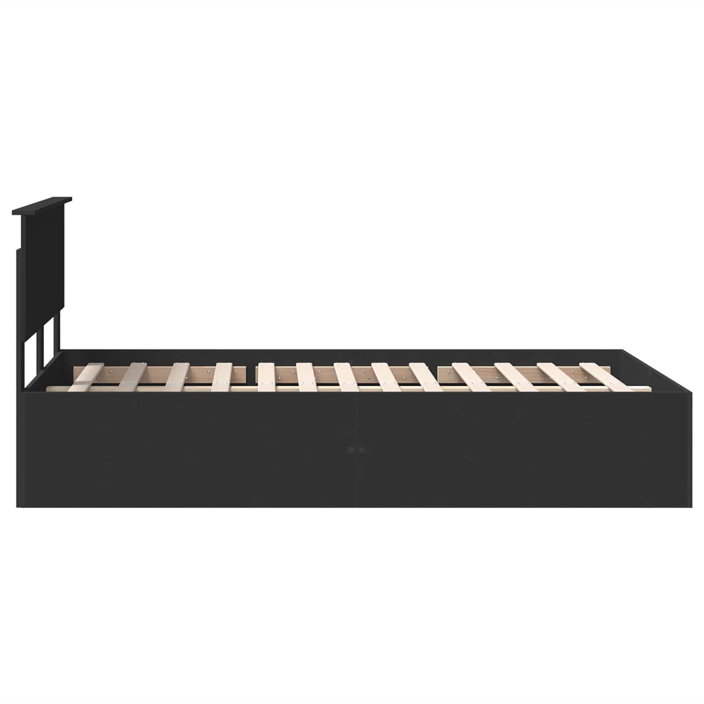 Bed Frame with Headboard Black 120 x 190 cm Engineered Wood