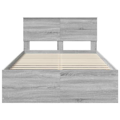 Bed Frame Grey Sonoma 120 x 190 cm Engineered Wood
