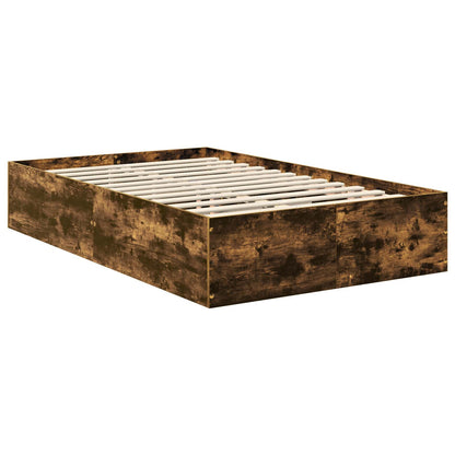 Bed Frame Smoked Oak 120 x 200 cm Engineered Wood