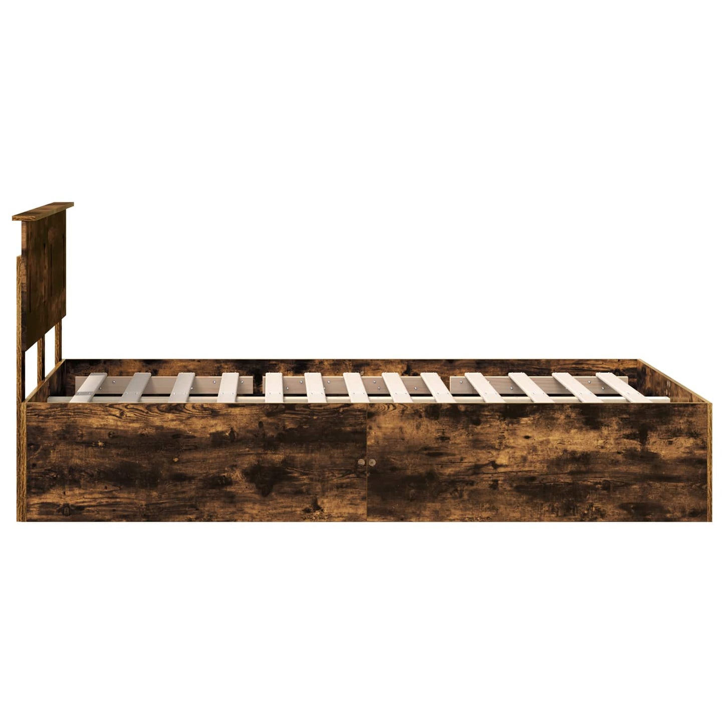 Bed Frame Smoked Oak 120 x 200 cm Engineered Wood