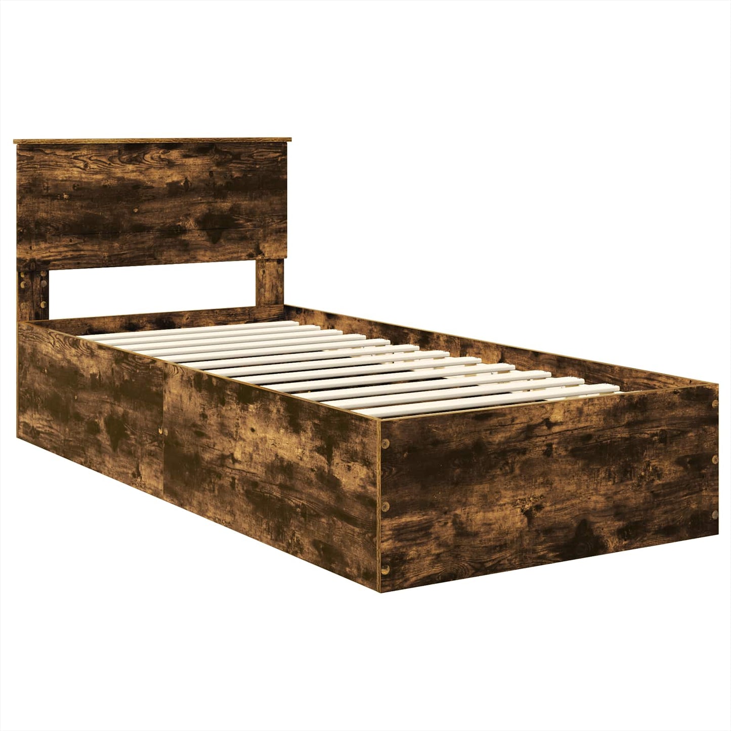 Bed Frame Smoked Oak 100 x 200 cm Engineered Wood