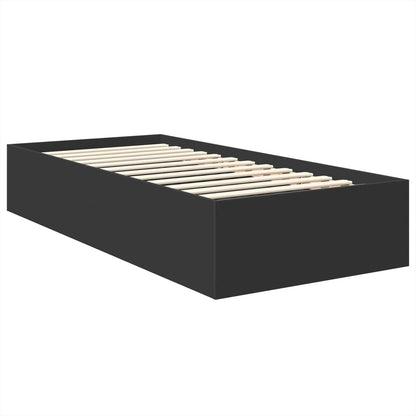 Bed Frame with Headboard Black 90 x 190 cm Engineered Wood