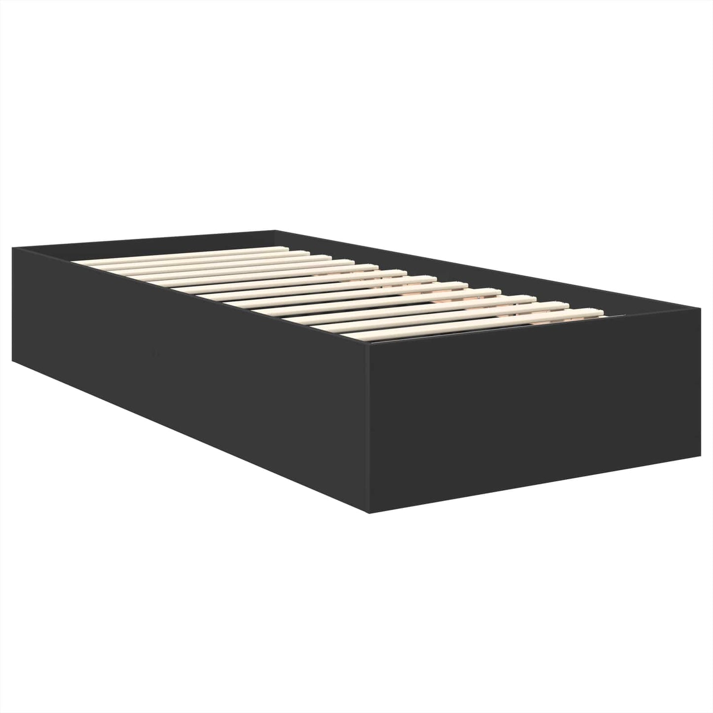 Bed Frame with Headboard Black 75 x 190 cm Engineered Wood