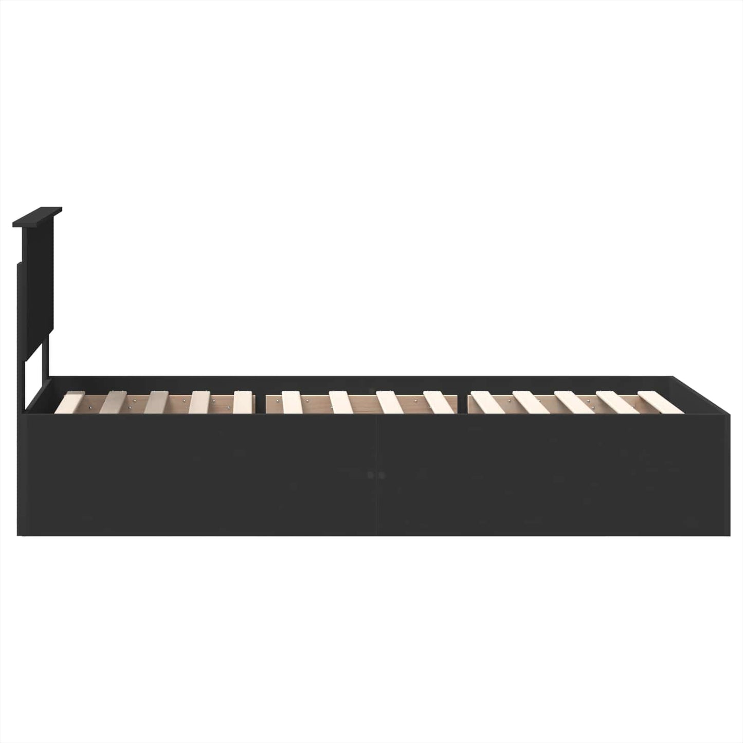 Bed Frame with Headboard Black 75 x 190 cm Engineered Wood