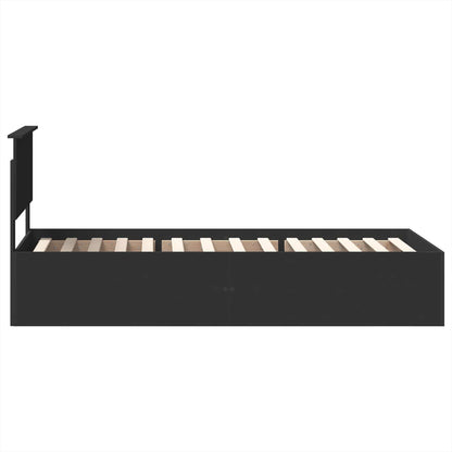 Bed Frame with Headboard Black 75 x 190 cm Engineered Wood