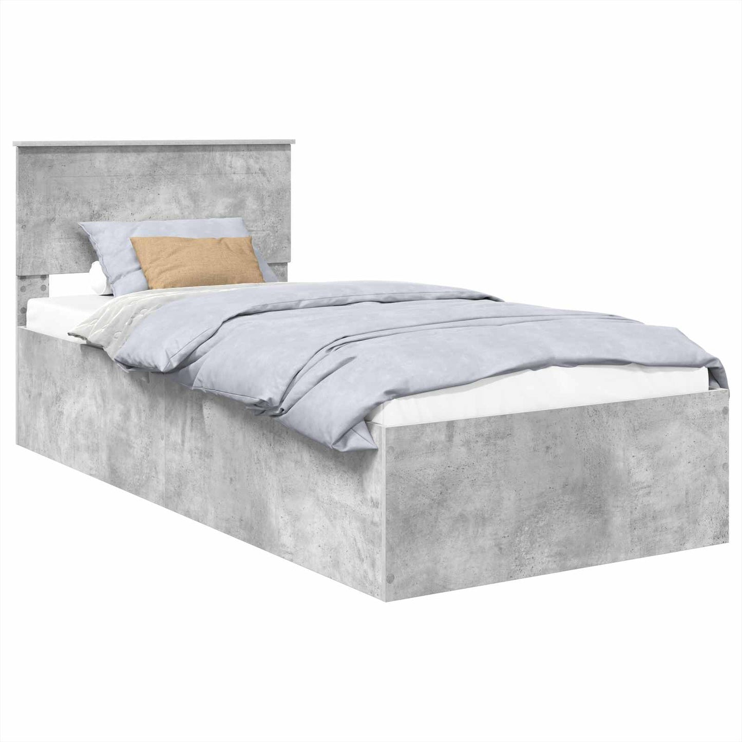 Bed Frame Concrete Grey 75 x 190 cm Engineered Wood