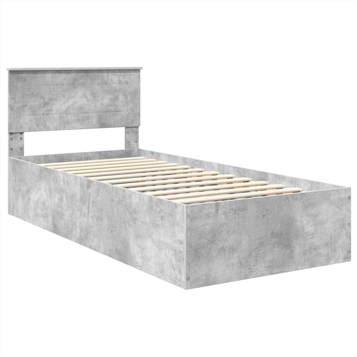 Bed Frame Concrete Grey 75 x 190 cm Engineered Wood