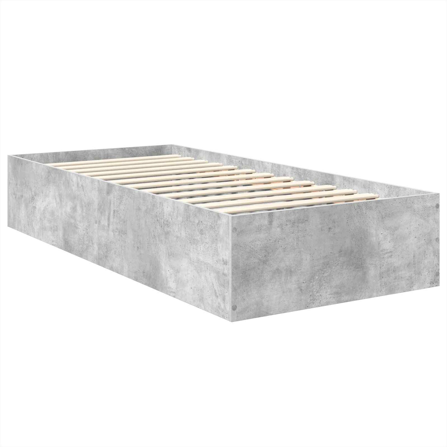 Bed Frame Concrete Grey 75 x 190 cm Engineered Wood