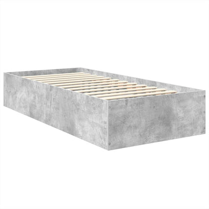 Bed Frame Concrete Grey 75 x 190 cm Engineered Wood