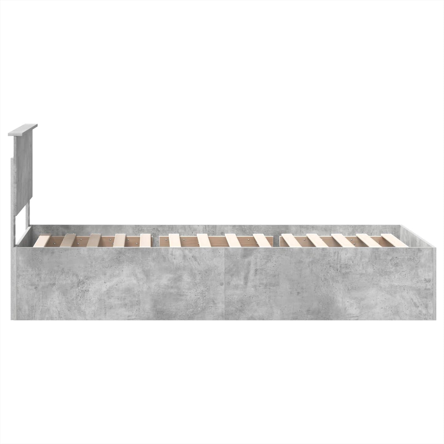 Bed Frame Concrete Grey 75 x 190 cm Engineered Wood