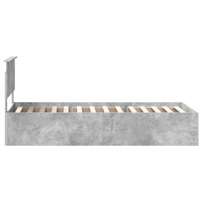Bed Frame Concrete Grey 75 x 190 cm Engineered Wood