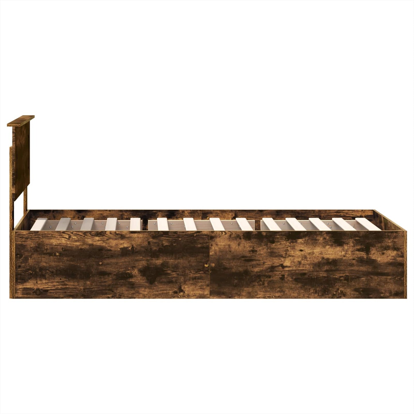 Bed Frame with Headboard Smoked Oak 75 x 190 cm Engineered Wood