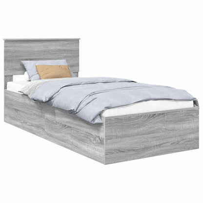 Bed Frame Grey Sonoma 75 x 190 cm Engineered Wood