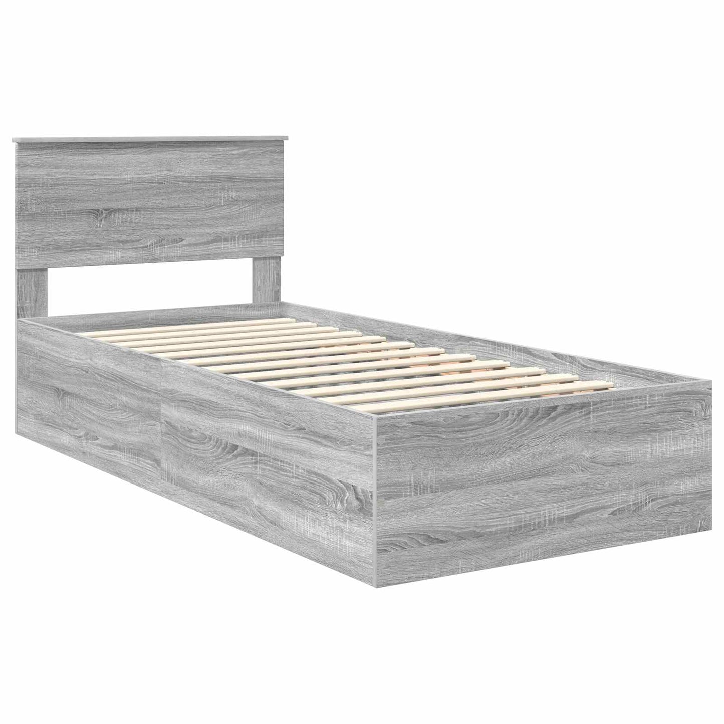 Bed Frame Grey Sonoma 75 x 190 cm Engineered Wood