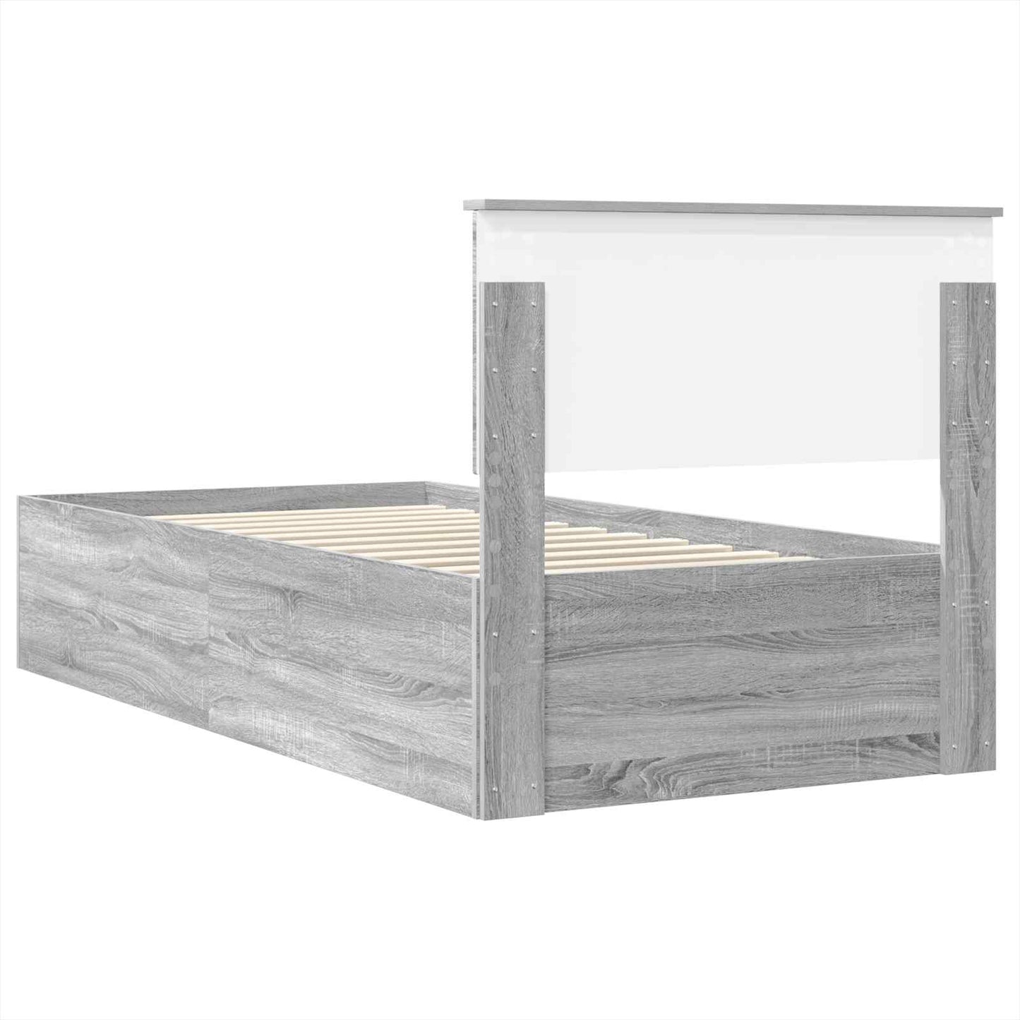 Bed Frame Grey Sonoma 75 x 190 cm Engineered Wood