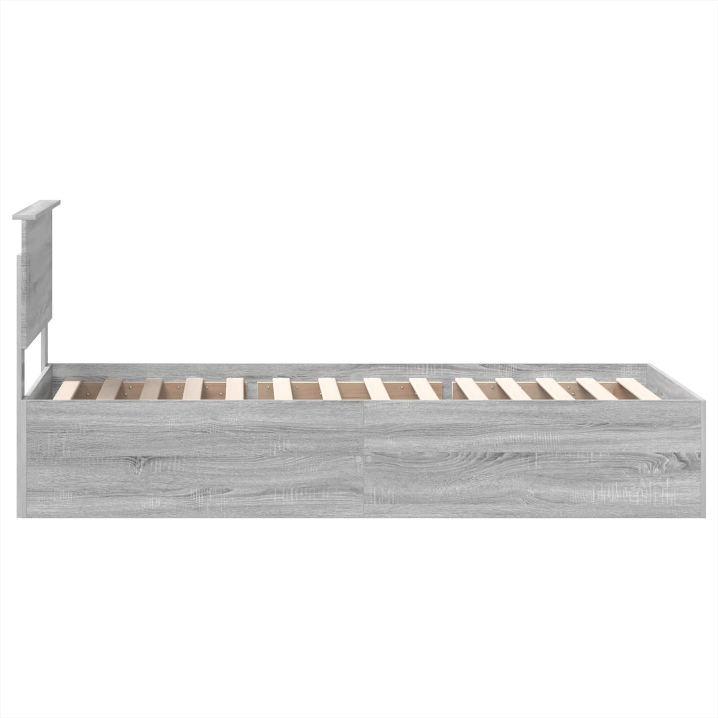 Bed Frame Grey Sonoma 75 x 190 cm Engineered Wood