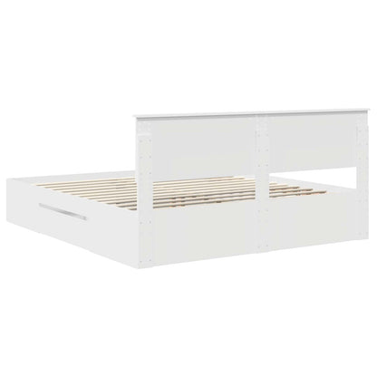 Bed Frame with Headboard White 200 x 200 cm Engineered Wood