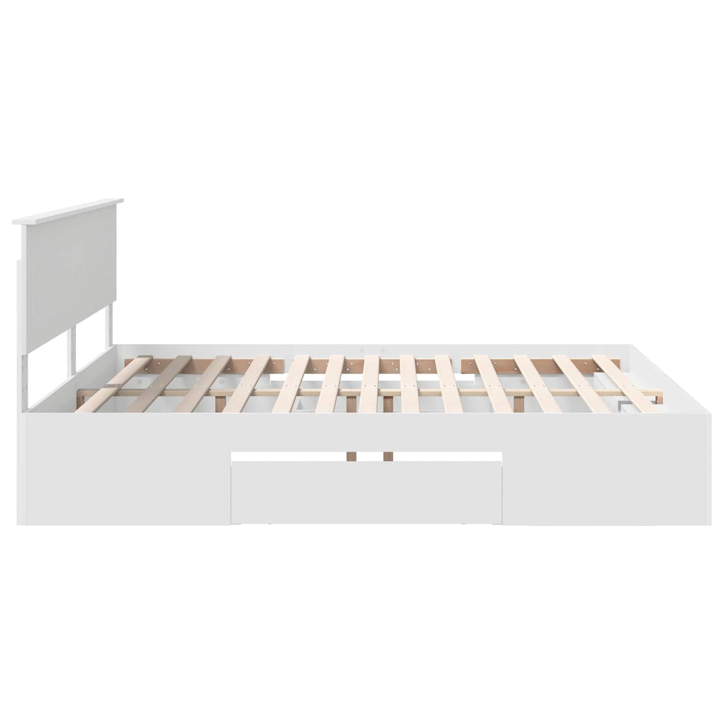 Bed Frame with Headboard White 200 x 200 cm Engineered Wood