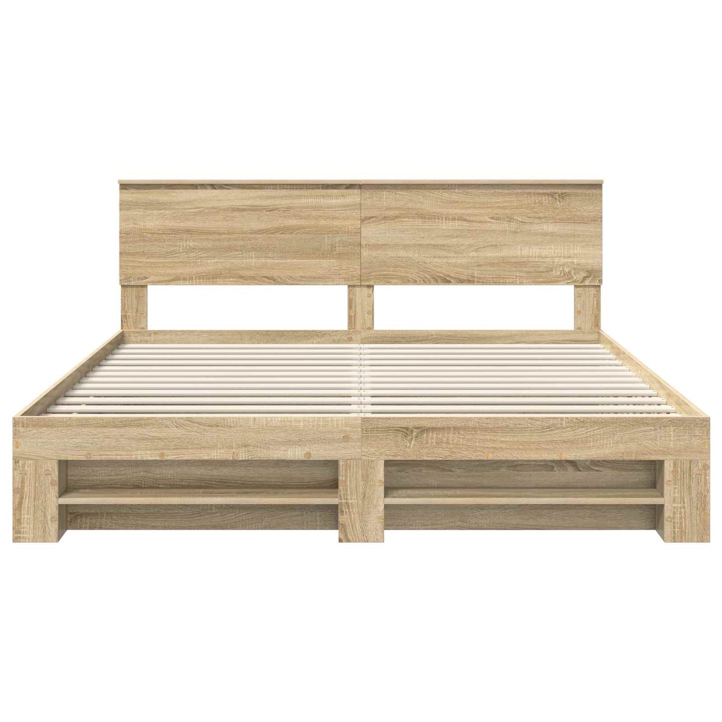 Bed Frame Sonoma Oak 200 x 200 cm Engineered Wood