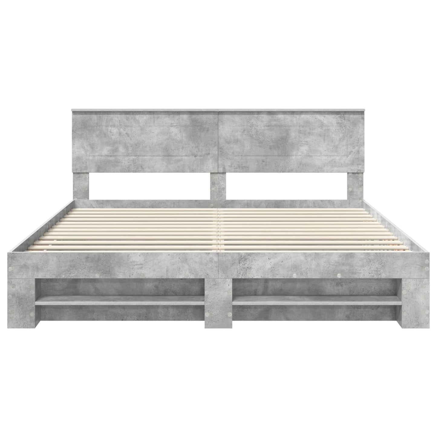 Bed Frame Concrete Grey 200 x 200 cm Engineered Wood