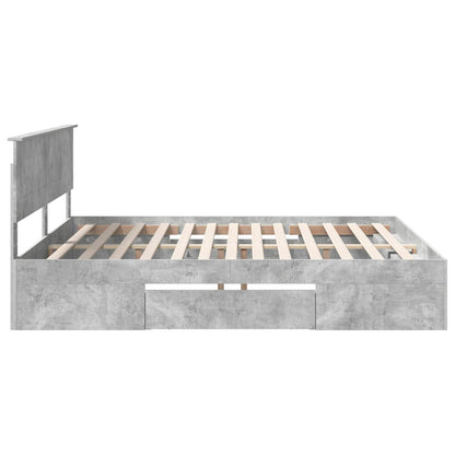 Bed Frame Concrete Grey 200 x 200 cm Engineered Wood