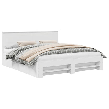 Bed Frame with Headboard White 180 x 200 cm Engineered Wood