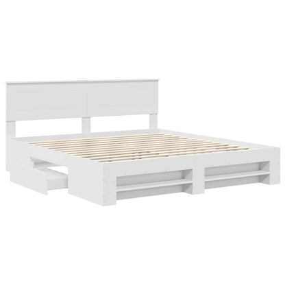Bed Frame with Headboard White 180 x 200 cm Engineered Wood