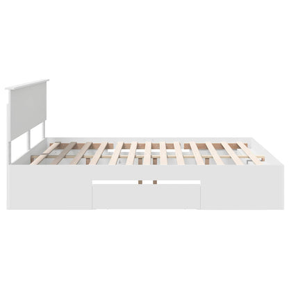 Bed Frame with Headboard White 180 x 200 cm Engineered Wood