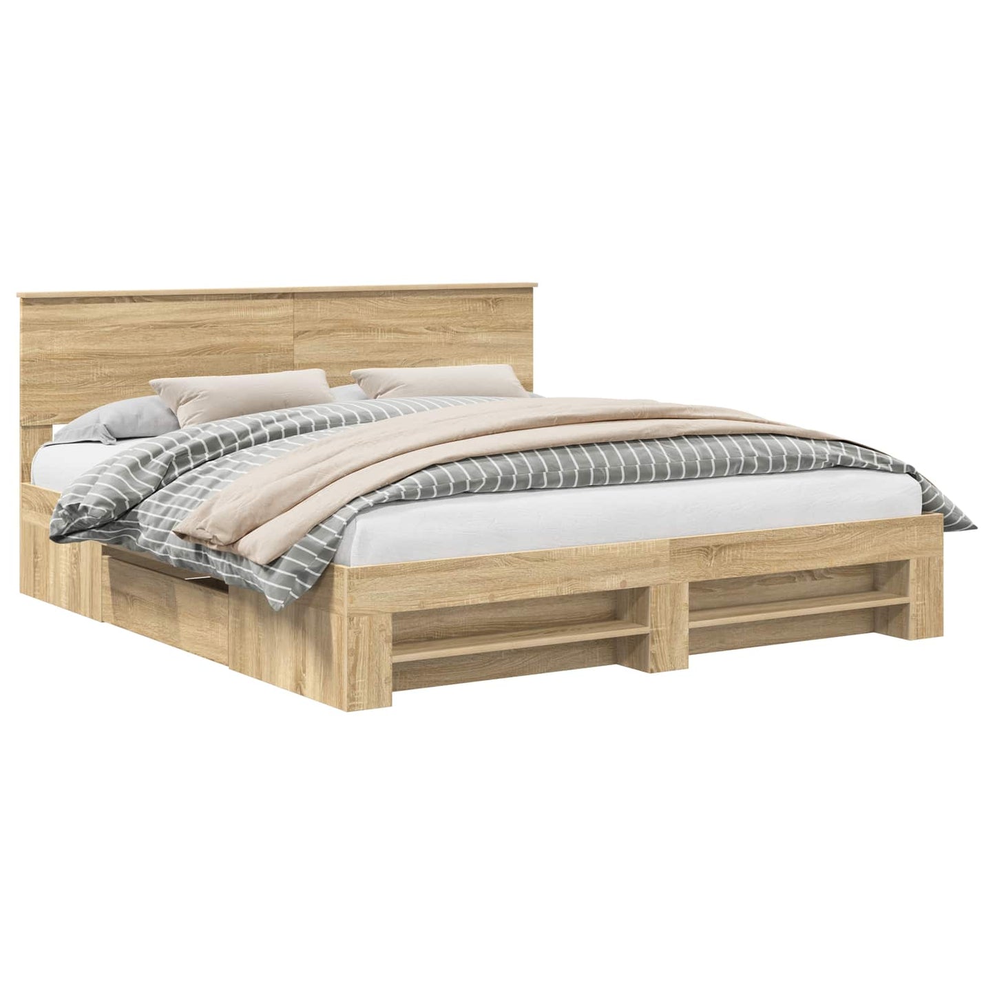 Bed Frame Sonoma Oak 180 x 200 cm Engineered Wood
