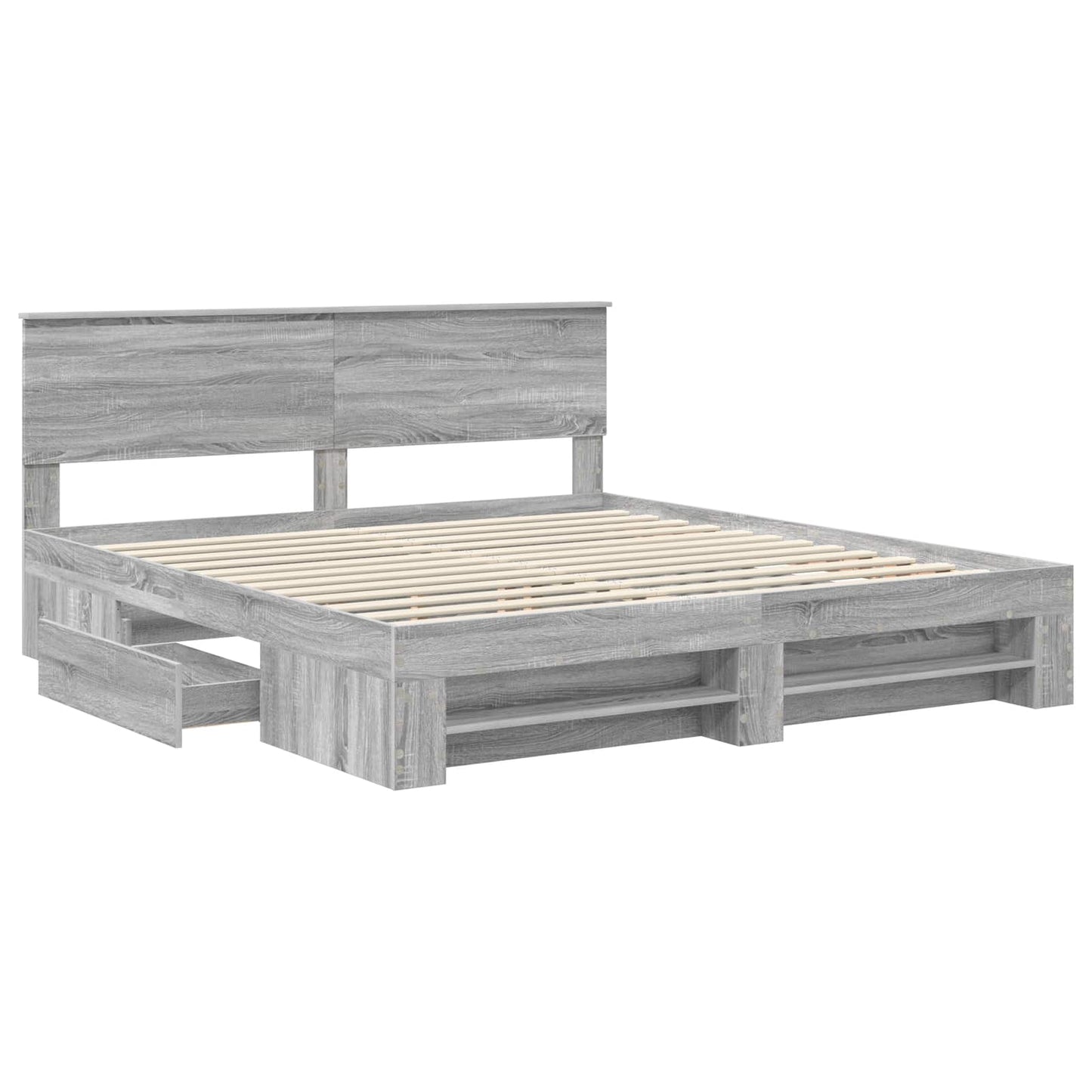 Bed Frame Grey Sonoma 180 x 200 cm Engineered Wood