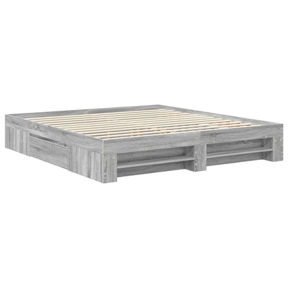 Bed Frame Grey Sonoma 180 x 200 cm Engineered Wood