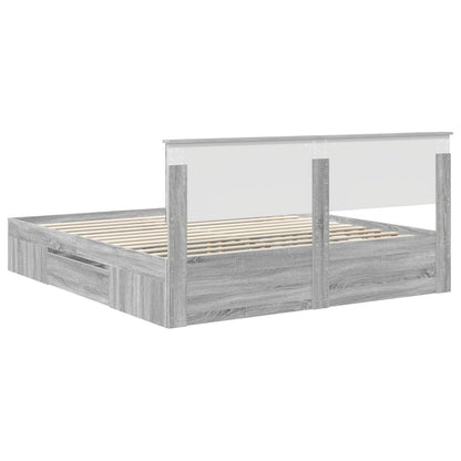 Bed Frame Grey Sonoma 180 x 200 cm Engineered Wood