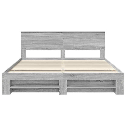 Bed Frame Grey Sonoma 180 x 200 cm Engineered Wood