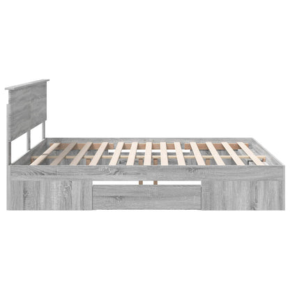 Bed Frame Grey Sonoma 180 x 200 cm Engineered Wood