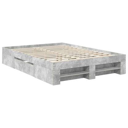 Bed Frame Concrete Grey 160 x 200 cm Engineered Wood