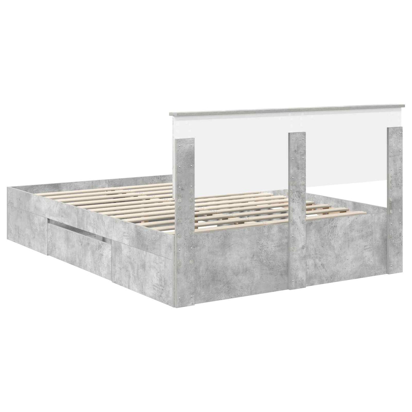 Bed Frame Concrete Grey 160 x 200 cm Engineered Wood