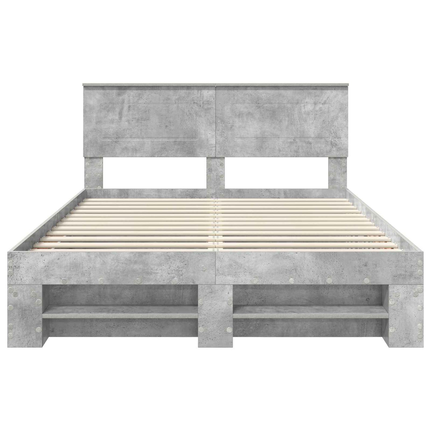 Bed Frame Concrete Grey 160 x 200 cm Engineered Wood