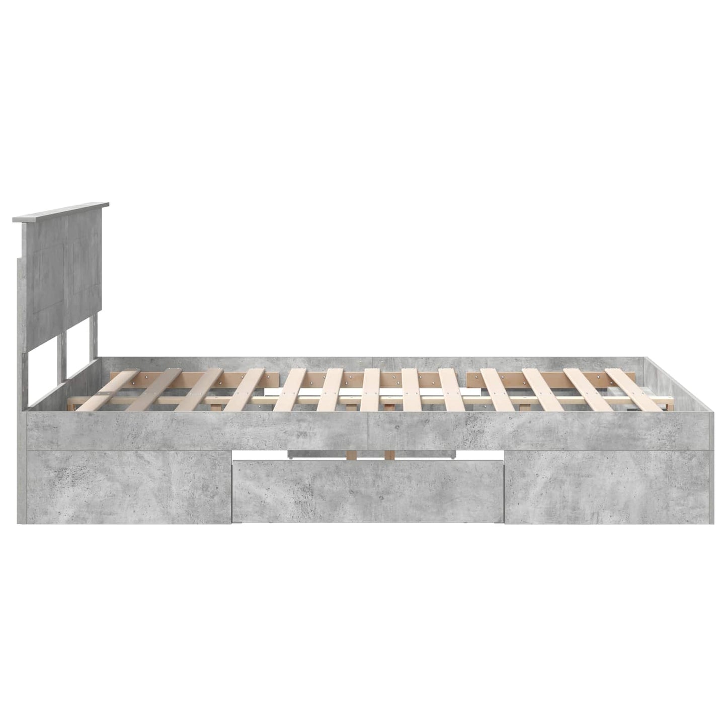Bed Frame Concrete Grey 160 x 200 cm Engineered Wood