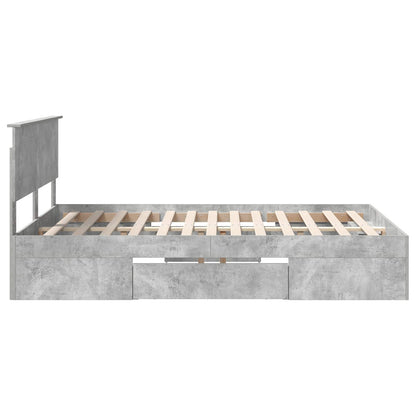 Bed Frame Concrete Grey 160 x 200 cm Engineered Wood