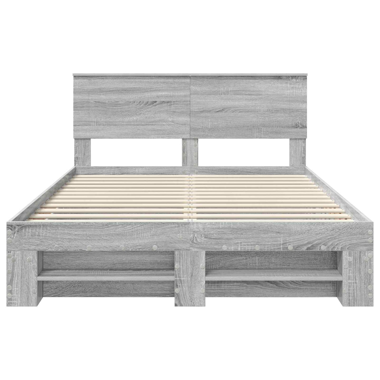Bed Frame Grey Sonoma 160 x 200 cm Engineered Wood