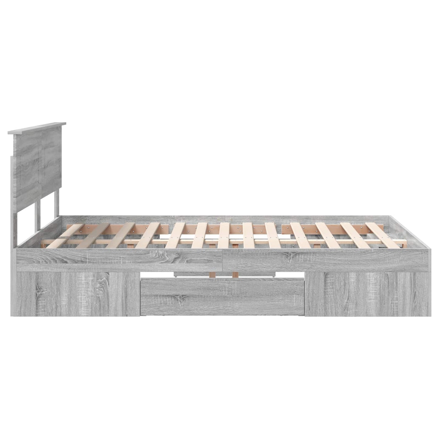 Bed Frame Grey Sonoma 160 x 200 cm Engineered Wood