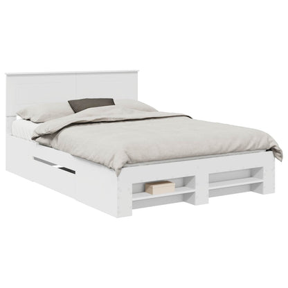 Bed Frame with Headboard White 150 x 200 cm Engineered Wood