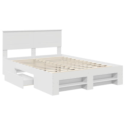 Bed Frame with Headboard White 150 x 200 cm Engineered Wood
