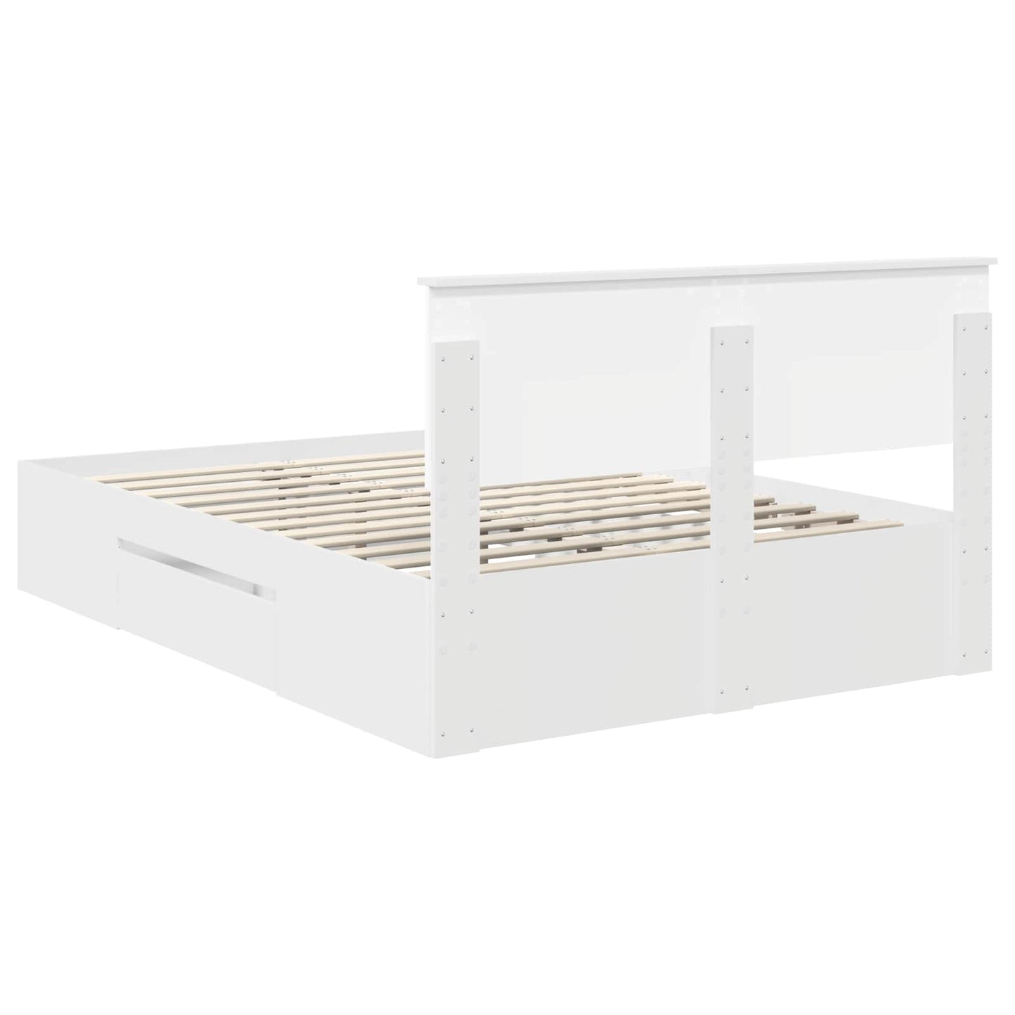 Bed Frame with Headboard White 150 x 200 cm Engineered Wood