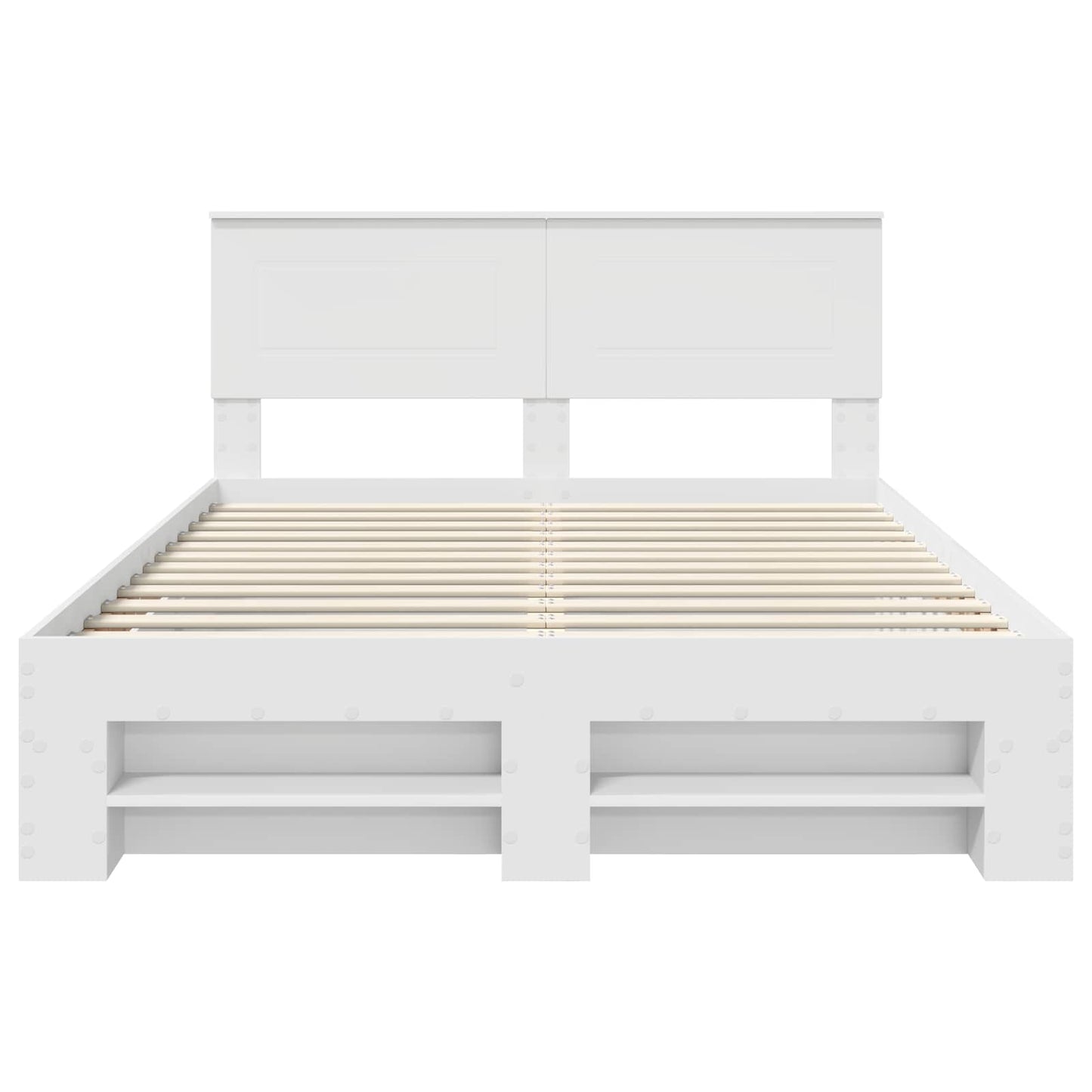 Bed Frame with Headboard White 150 x 200 cm Engineered Wood
